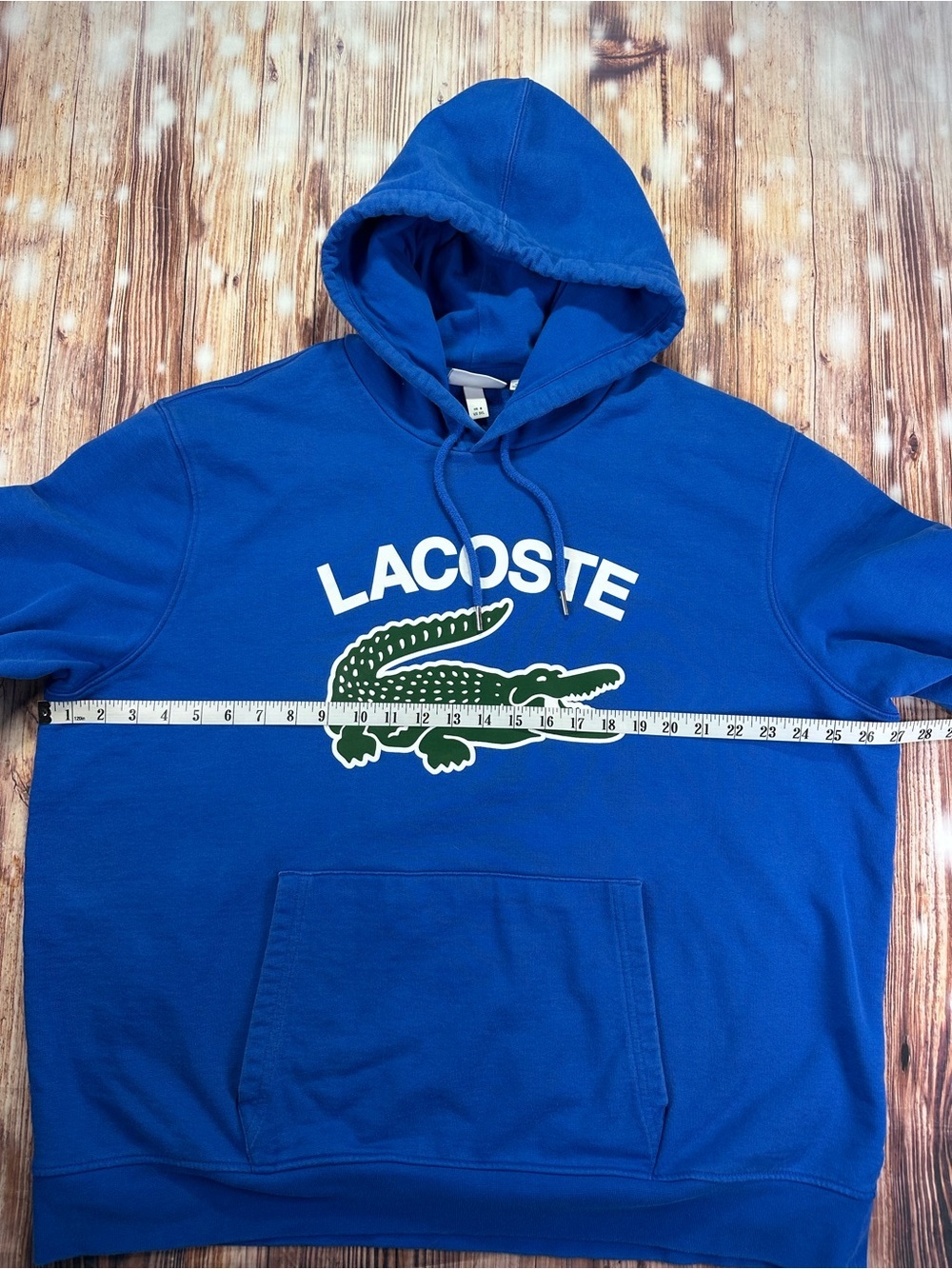 Lacoste Men’s Blue Hooded Sweatshirt with Crocodile Logo Classic Fit Size 3XL - Picture 7 of 15